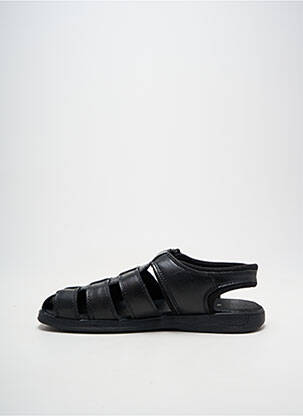 Sandales/nu pieds tissage satiné bout rond noir WALKING homme