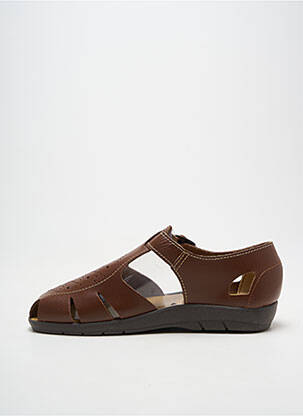 Sandales/nu pieds tissage satiné bout rond marron BOISSY homme