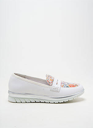 Mocassins bout rond talon plat jusqu'à 3cm blanc INEA femme