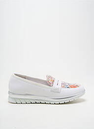 Mocassins bout rond talon plat jusqu'à 3cm blanc INEA femme