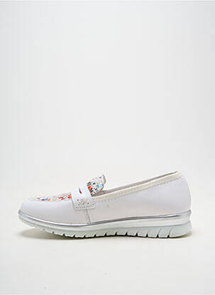 Mocassins bout rond talon plat jusqu'à 3cm blanc INEA femme