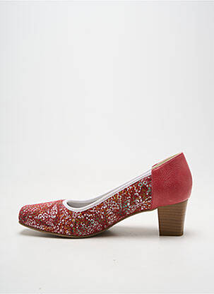 Escarpins tissage satiné talon de 4 à 6cm rouge INEA femme