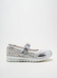 Ballerines fermeture scratch talon plat jusqu'à 3cm argent INEA femme