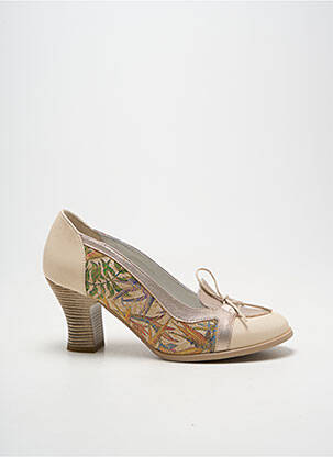 Mocassins carré talon de 7 à 9cm beige INEA femme