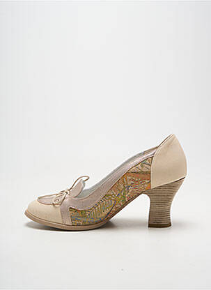 Mocassins carré talon de 7 à 9cm beige INEA femme