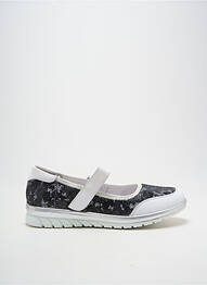 Ballerines fermeture scratch talon plat jusqu'à 3cm noir INEA femme