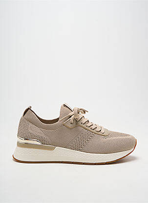 Baskets tissage satiné talon de 4 à 6cm beige TAMARIS femme