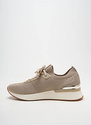 Baskets tissage satiné talon de 4 à 6cm beige TAMARIS femme