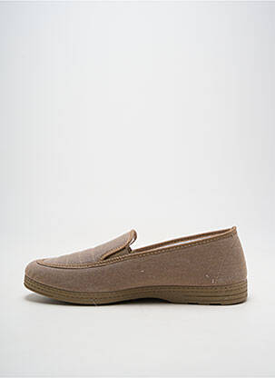 Chaussons/pantoufles bout rond bout rond marron LA MAISON DE L'ESPADRILLE homme
