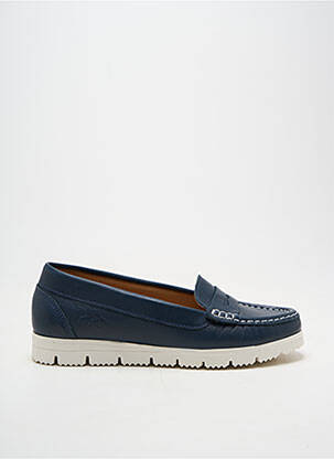 Mocassins bout rond talon plat jusqu'à 3cm bleu COTEMER femme