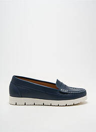 Mocassins bout rond talon plat jusqu'à 3cm bleu COTEMER femme