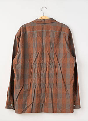 Chemise manches longues coupe droite marron UNIQLO homme