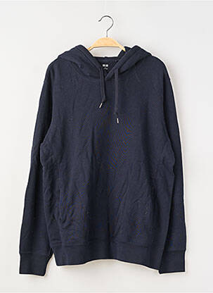 Sweat-shirt à capuche manches longues manches longues bleu UNIQLO homme