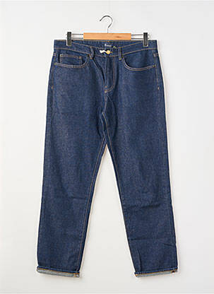 Jeans coupe droite fermeture zippée sous rabat boutonné taille normale bleu FAGUO homme