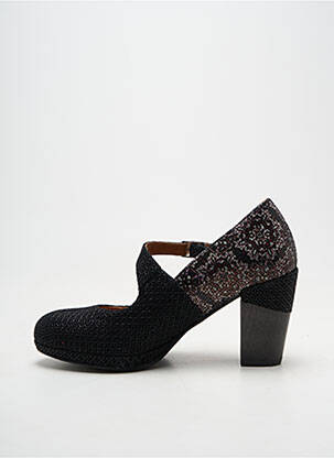 Escarpins tissage satiné talon de 7 à 9cm noir LIBRE COMME L'AIR femme