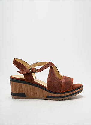 Sandales/nu pieds talon compensé talon de 7 à 9cm marron LIBRE COMME L'AIR femme