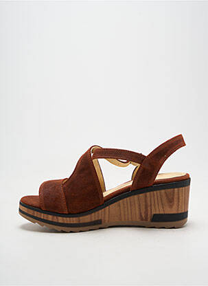 Sandales/nu pieds talon compensé talon de 7 à 9cm marron LIBRE COMME L'AIR femme