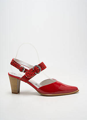 Sandales/nu pieds matière lisse talon de 7 à 9cm rouge J.METAYER femme