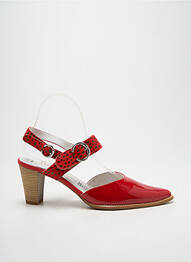 Sandales/nu pieds matière lisse talon de 7 à 9cm rouge J.METAYER femme