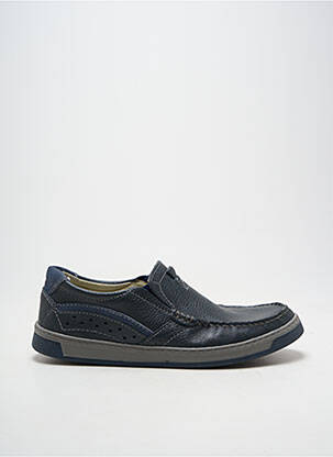 Slip ons tissage satiné bout rond bleu ARIMA homme