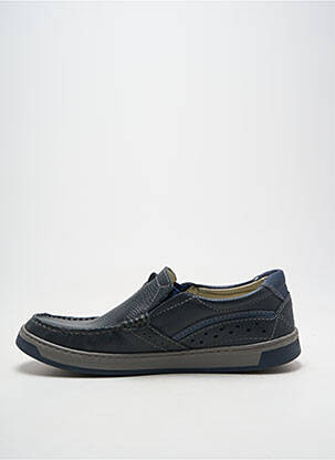 Slip ons tissage satiné bout rond bleu ARIMA homme