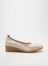 Ballerines tissage satiné talon de 4 à 6cm beige HIRICA femme