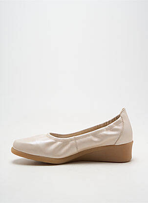 Ballerines tissage satiné talon de 4 à 6cm beige HIRICA femme