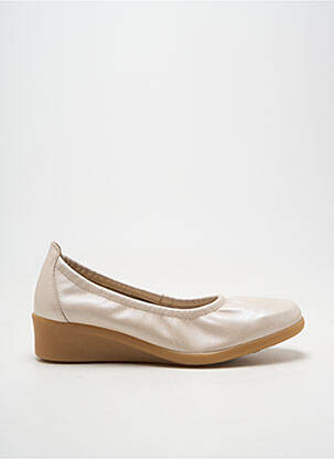 Ballerines tissage satiné talon de 4 à 6cm beige HIRICA femme