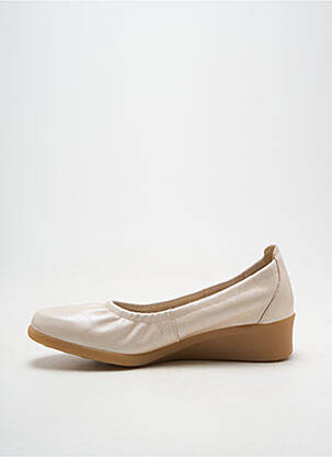 Ballerines tissage satiné talon de 4 à 6cm beige HIRICA femme
