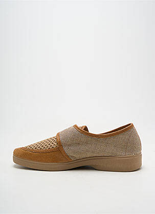 Chaussons/pantoufles fermeture scratch bout rond marron SOIR ET MATIN homme