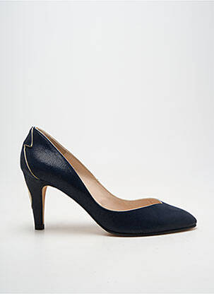 Escarpins tissage satiné talon de 7 à 9cm bleu PATRICIA BLANCHET femme