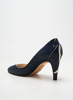 Escarpins tissage satiné talon de 7 à 9cm bleu PATRICIA BLANCHET femme
