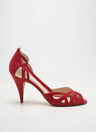 Escarpins tissage satiné talon de 7 à 9cm rouge PATRICIA BLANCHET femme