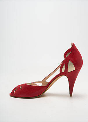Escarpins tissage satiné talon de 7 à 9cm rouge PATRICIA BLANCHET femme