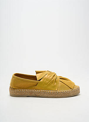 Espadrilles tissage satiné talon plat jusqu'à 3cm jaune LUNE & L'AUTRE femme