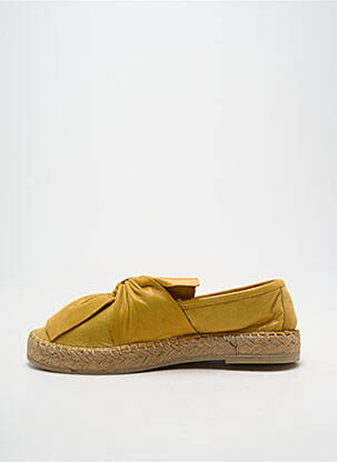 Espadrilles tissage satiné talon plat jusqu'à 3cm jaune LUNE & L'AUTRE femme
