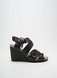 Sandales/nu pieds tissage satiné talon de 7 à 9cm noir HUSH PUPPIES femme
