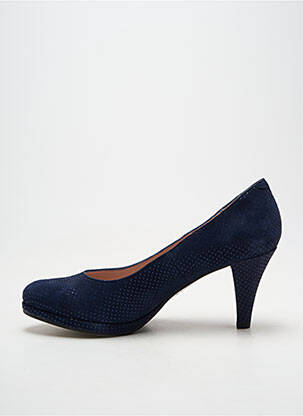 Escarpins tissage satiné talon de 7 à 9cm bleu DORKING femme