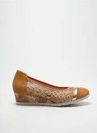 Ballerines tissage satiné talon de 4 à 6cm marron DORKING femme