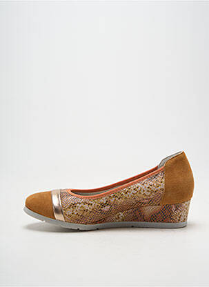 Ballerines tissage satiné talon de 4 à 6cm marron DORKING femme