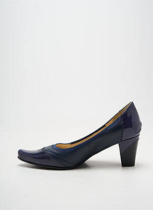 Escarpins matière lisse talon de 4 à 6cm bleu GEO-REINO femme