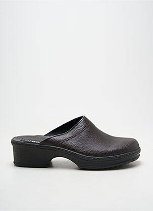 Mules/sabots matière lisse talon de 4 à 6cm marron ROMIKA femme