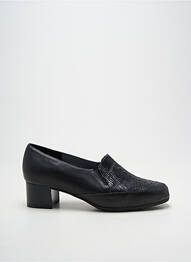 Mocassins tissage satiné talon de 4 à 6cm noir ARTIKA SOFT femme