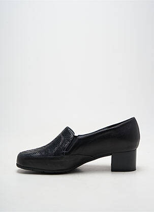 Mocassins tissage satiné talon de 4 à 6cm noir ARTIKA SOFT femme