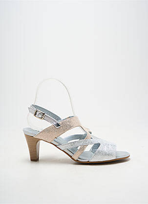 Sandales/nu pieds tissage satiné talon de 4 à 6cm argent ARTIKA SOFT femme