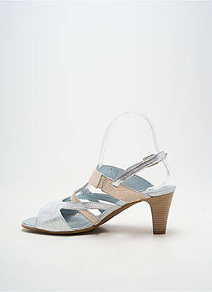 Sandales/nu pieds tissage satiné talon de 4 à 6cm argent ARTIKA SOFT femme