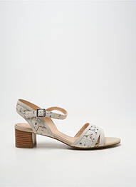 Sandales/nu pieds tissage satiné talon de 4 à 6cm blanc FUGITIVE BY FRANCESCO ROSSI femme