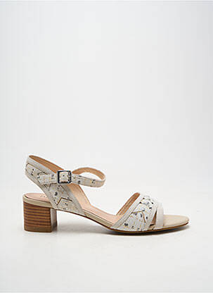 Sandales/nu pieds tissage satiné talon de 4 à 6cm blanc FUGITIVE BY FRANCESCO ROSSI femme