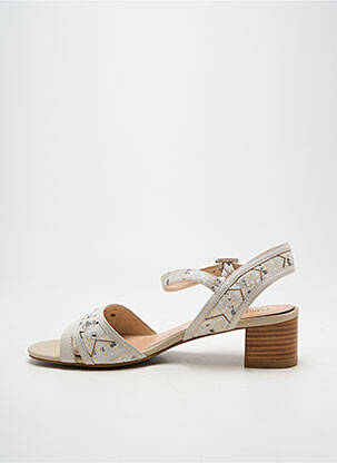 Sandales/nu pieds tissage satiné talon de 4 à 6cm blanc FUGITIVE BY FRANCESCO ROSSI femme