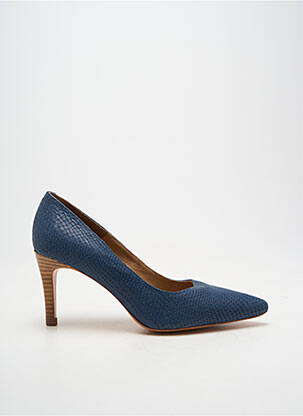 Escarpins tissage satiné talon de 7 à 9cm bleu FUGITIVE BY FRANCESCO ROSSI femme